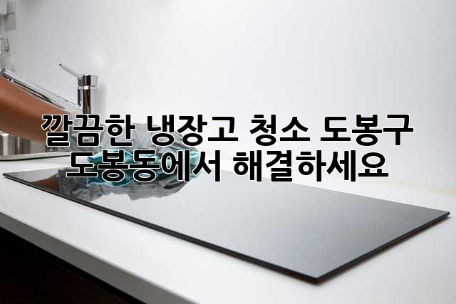 깔끔한 냉장고 청소, 도봉구 도봉동에서 해결하세요!