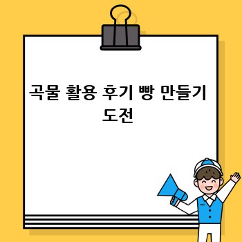 곡물 활용 후기 빵 만들기 도전
