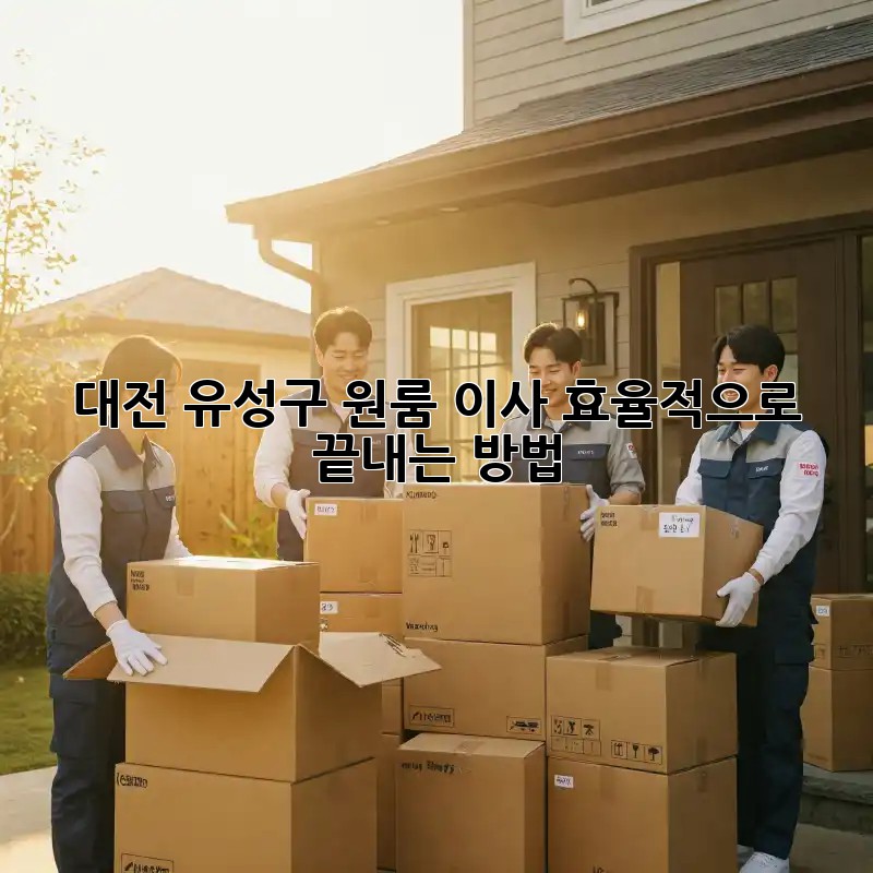 대전 유성구 원룸 이사, 효율적으로 끝내는 방법!