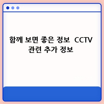 함께 보면 좋은 정보  CCTV 관련 추가 정보