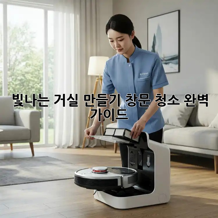 빛나는 거실 만들기: 창문 청소 완벽 가이드 ✨
