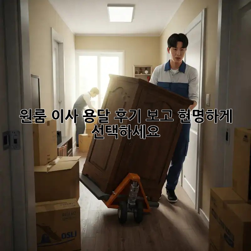 원룸 이사 용달, 후기 보고 현명하게 선택하세요!
