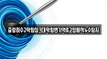 중랑하수구막힘싱크대막힘변기역류고압세척누수탐지
