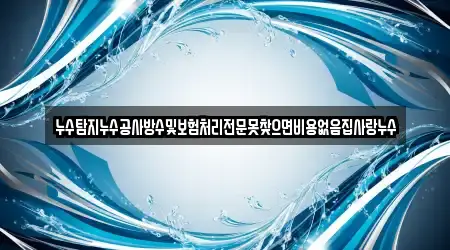 누수탐지누수공사방수및보험처리전문못찾으면비용없음집사랑누수