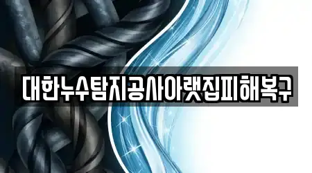 대한누수탐지공사아랫집피해복구