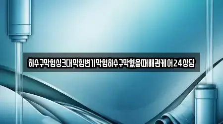 하수구막힘싱크대막힘변기막힘하수구막혔을때배관케어24상담