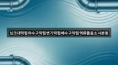 싱크대막힘하수구막힘변기막힘배수구막힘역류뚫음소사본동