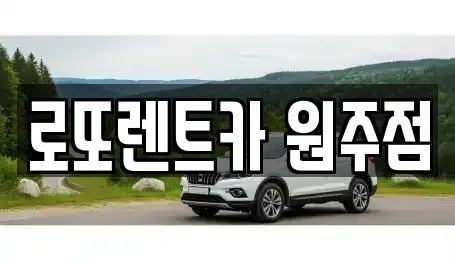 강원 원주시 렌트카 전문 로또렌트카 원주점