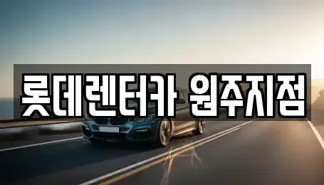 강원 원주시 장기렌트카 전문 롯데렌터카 원주지점