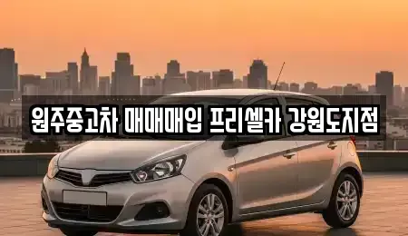 강원특별자치도 원주시 단계동 중고차 전문 원주중고차 매매매입 프리셀카 강원도지점