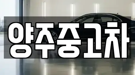 경기도 양주시 광사동 중고차매매 전문 양주중고차