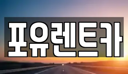 경기도 용인시 기흥구 신갈동 렌트카 전문 포유렌트카
