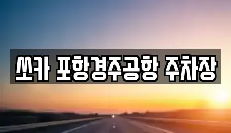 경북 포항시 남구 동해면 렌트카 전문 쏘카 포항경주공항 주차장