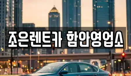 경상남도 함안군 칠원읍 렌트카 전문 조은렌트카 함안영업소