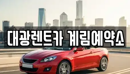 광주 동구 산수동 장기렌트카 전문 대광렌트카 계림예약소