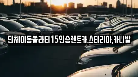서울특별시 은평구 구산동 렌트카 전문 단체이동쏠라티15인승렌트카,스타리아,카니발