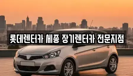 세종 종촌동 장기렌트카 전문 롯데렌터카 세종 장기렌터카 전문지점