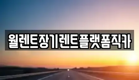 인천 옹진군 영흥면 렌트카 전문 월렌트장기렌트플랫폼직카
