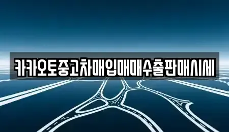 인천 옹진군 영흥면 중고차매입 전문 카카오토중고차매입매매수출판매시세
