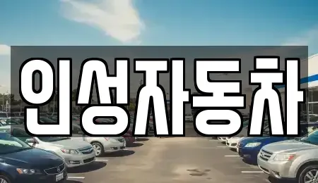 제주 제주시 도두일동 중고차매매 전문 인성자동차