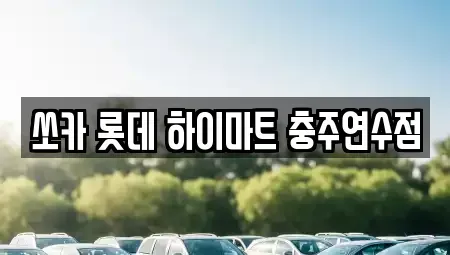 충북 충주시 연수동 렌트카 전문 쏘카 롯데 하이마트 충주연수점
